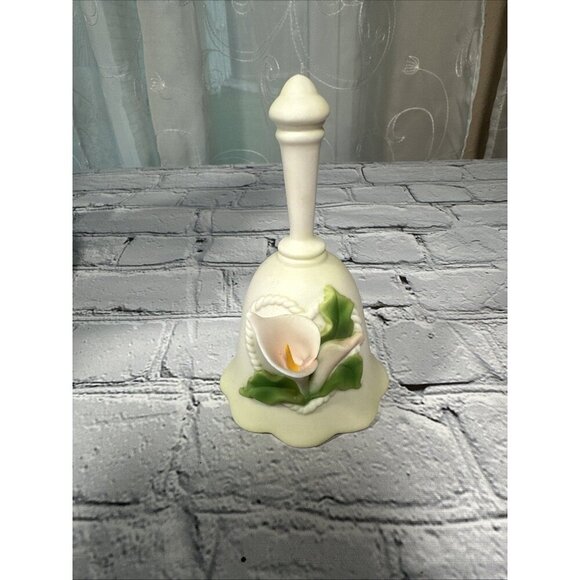 Vintage Pink Green Calla Lilly Bell Painted - Picture 1 of 10